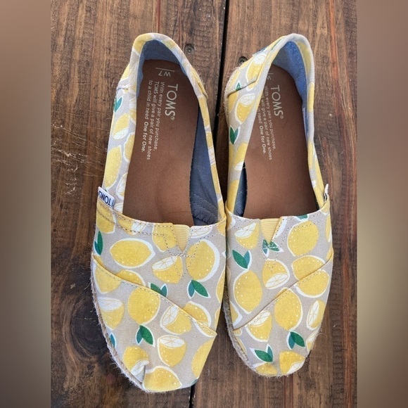 Toms 7W lemon slip on flats shoes espadrilles - Picture 4 of 6